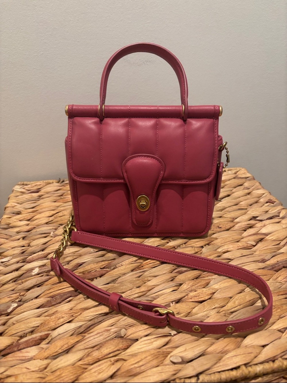 Coach Quilted Top-Handle Crossbody in Rosewood